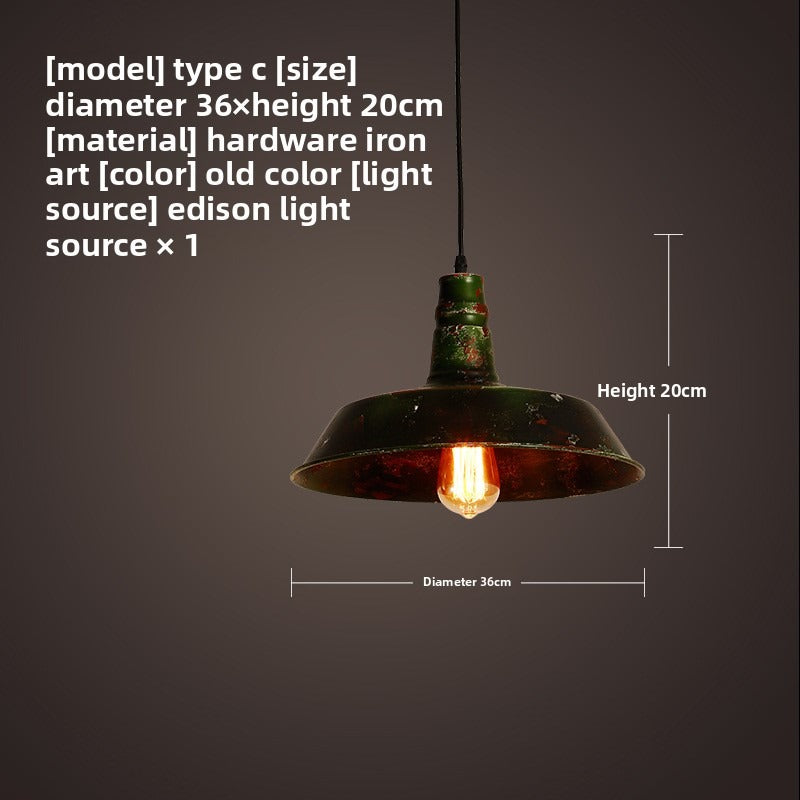 HEIKESZ Vintage Industrial Iron Loft Pendant Light Single Head Retro Style for Cafe Bar Restaurant Creative Design