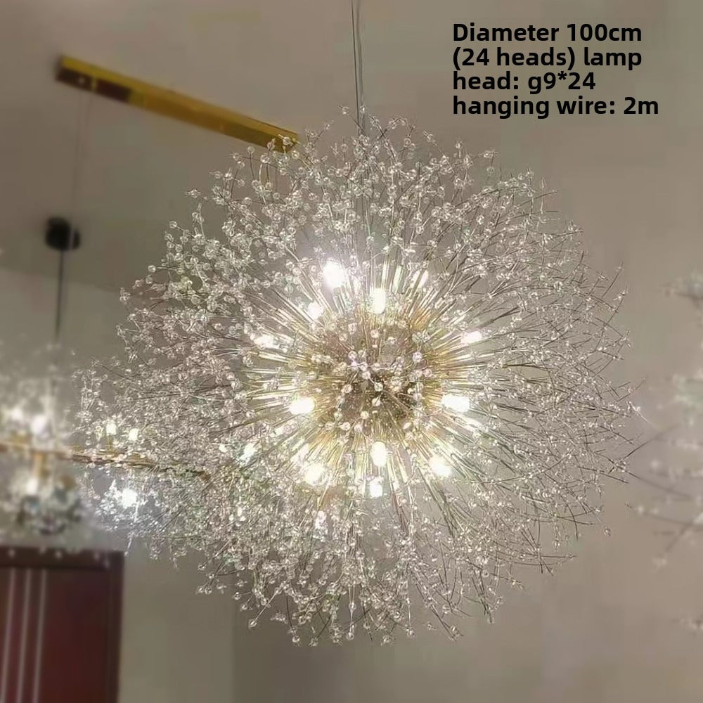 HEIKESZ Dandelion Fireworks Chandelier Crystal Dining Room Light Modern Minimalist Bedroom Bar Clothing Store Window