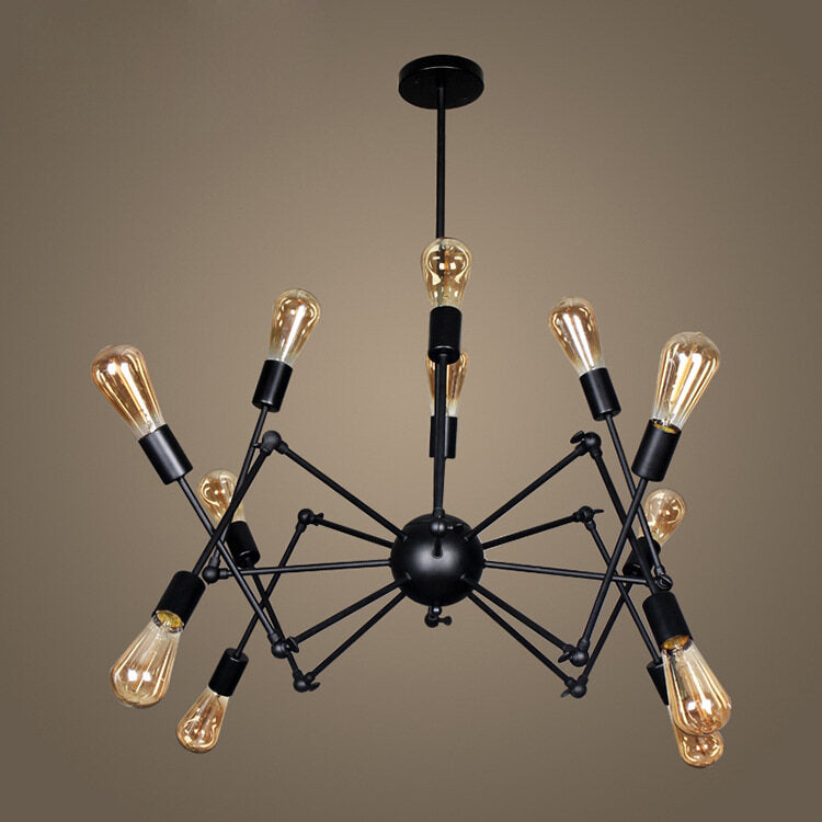 HEIKESZ American Industrial Style Modern Minimalist Iron Office Spider Chandelier Living Room Study Creative Personality Industrial Retro american style retro outdoor indoor retro bedroom lamp american-style Industrial wind