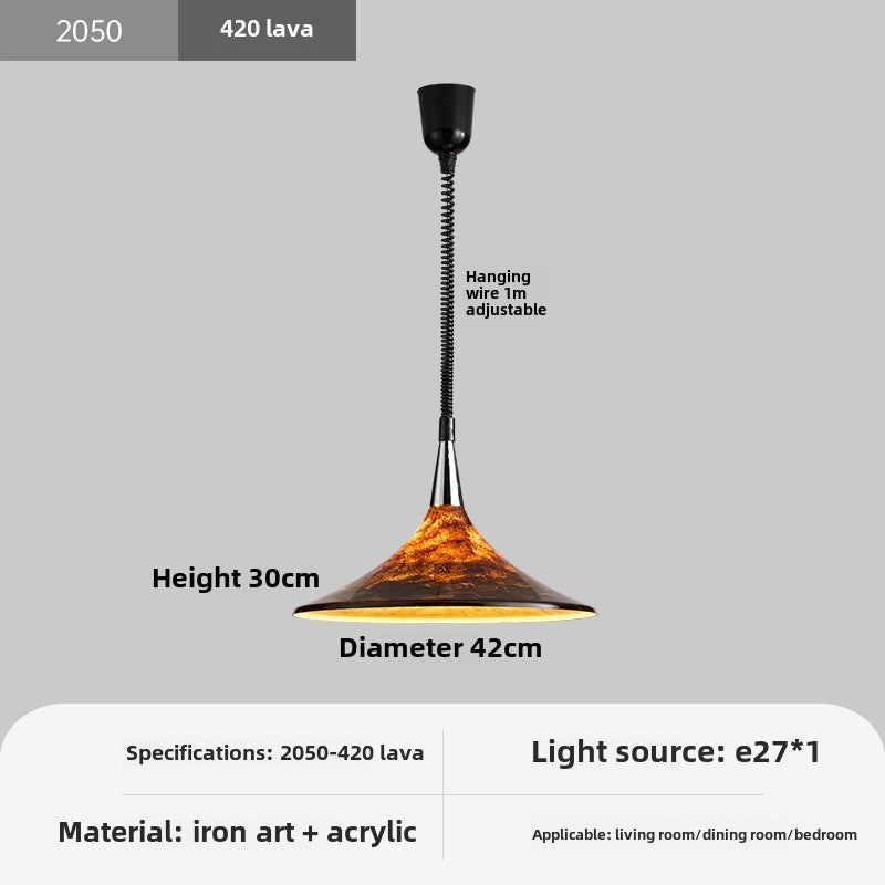 HEIKESZ Medieval restaurant chandelier creative can lift retro painted living room island table study main light design telescopic horn lamp light fixtures for celling light