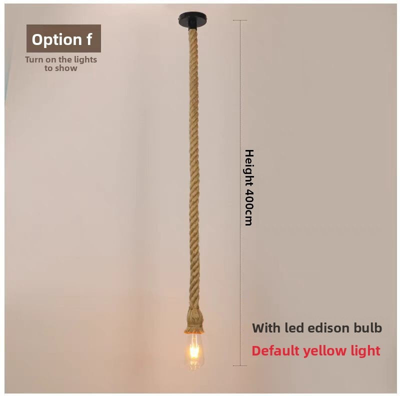 HEIKESZ Vintage Industrial Ceiling Light for Cafe Restaurant Bar Clothing Store with Rope Decoration Retro Style Hanging Lamp