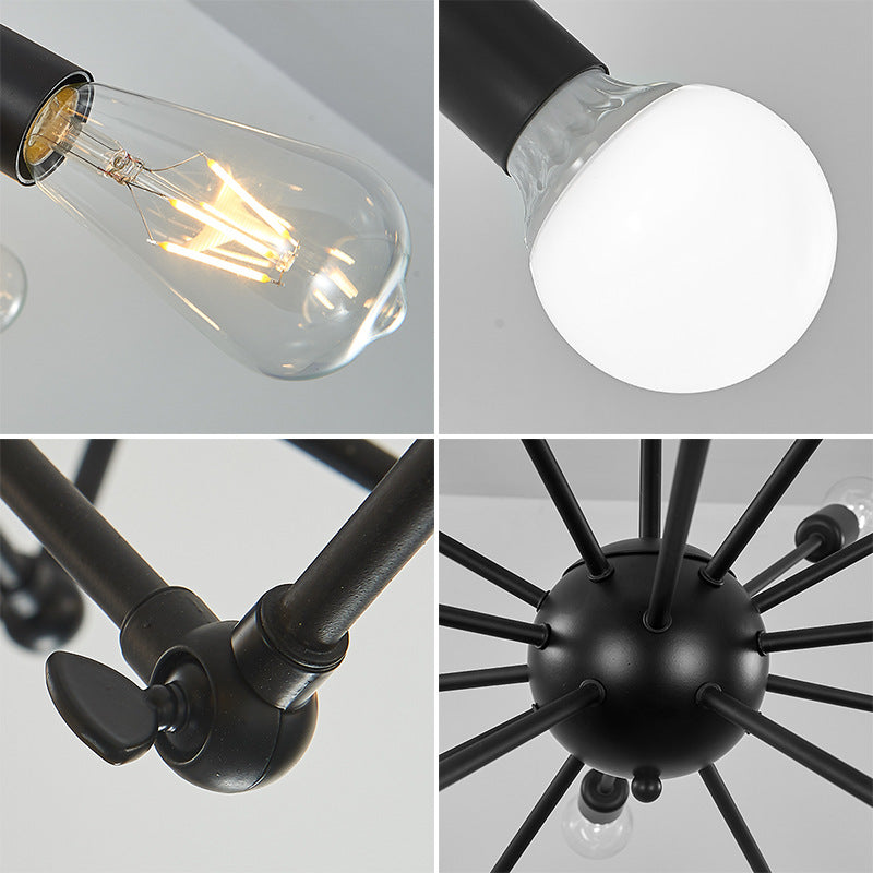 HEIKESZ Industrial Style Spider Chandelier Creative Personality Art Lamps Simple Retro Living Room Clothing Store Nordic Iron Droplight LED Light for Bedroom Night Aesthetic Room Lamp