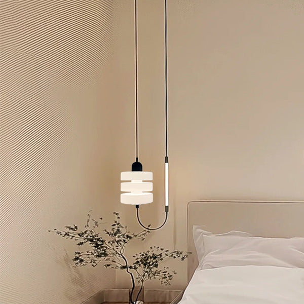 HEIKESZ Factory direct sales Internet celebrity bedroom bedside glass chandelier designer minimalist dining table bar line light milk white lamp light fixtures for celling light