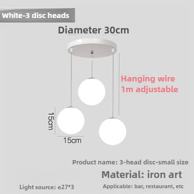 HEIKESZ Simple modern restaurant ball chandelier single head round bar clothing store staircase aisle shopping mall large ball lamp lighting fixtures for celling lights