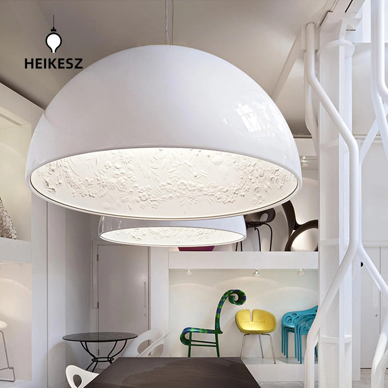 HEIKESZ Cross-border special for modern simple restaurant lights personalized creative sky garden chandelier Nordic room semicircular resin lamp light fixtures for celling lights