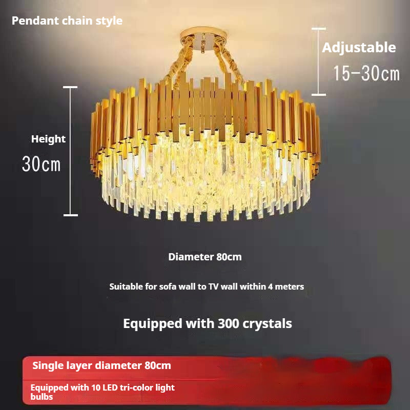 HEIKESZ Light luxury crystal chandelier living room lamp restaurant hotel luxury bedroom aisle lamp Zhongshan factory direct sales post-modern lamp light fixtures for celling lights