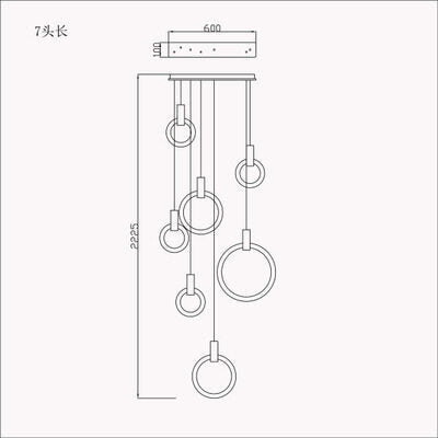 HEIKESZ Nordic Modern Minimalist Rotating Duplex Chandelier LED Ceiling Light for Living Dining Room Bedroom Villa Pendant