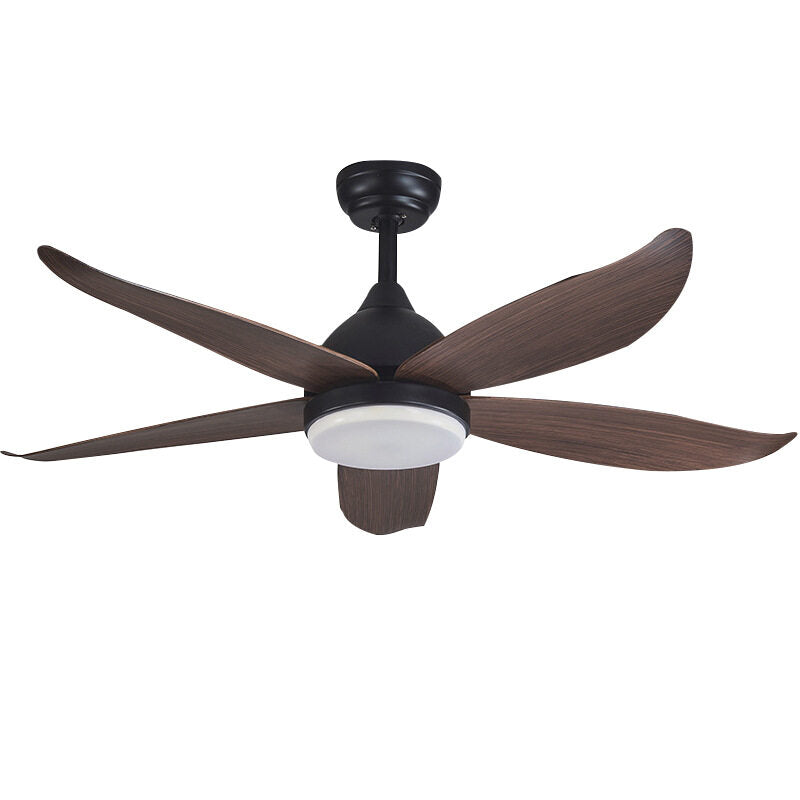 HEIKESZ Modern Minimalist Wood Grain Ceiling Fan With Remote Control 46 54 Inch Five Leaf Fan Light For Dining Living Room