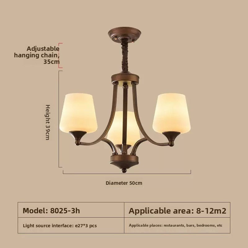 HEIKESZ Vintage American Ceiling Light Iron Art Rustic Simple Living Room Bedroom Dining Room Modern Minimalist Zhongshan Lighting Wholesale