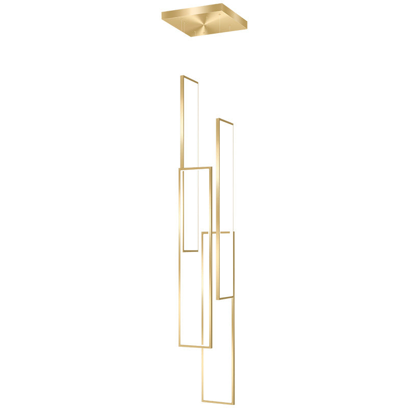HEIKESZ Stair Chandelier Modern Simple Rotating LED Light Nordic Minimalist Design for Duplex Villa Restaurant Bar Ceiling Pendant