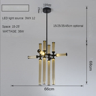 HEIKESZ Nordic Modern LED Glass Chandelier for Living Room Dining Bedroom Simple Creative Lighting Fashion Lamps
