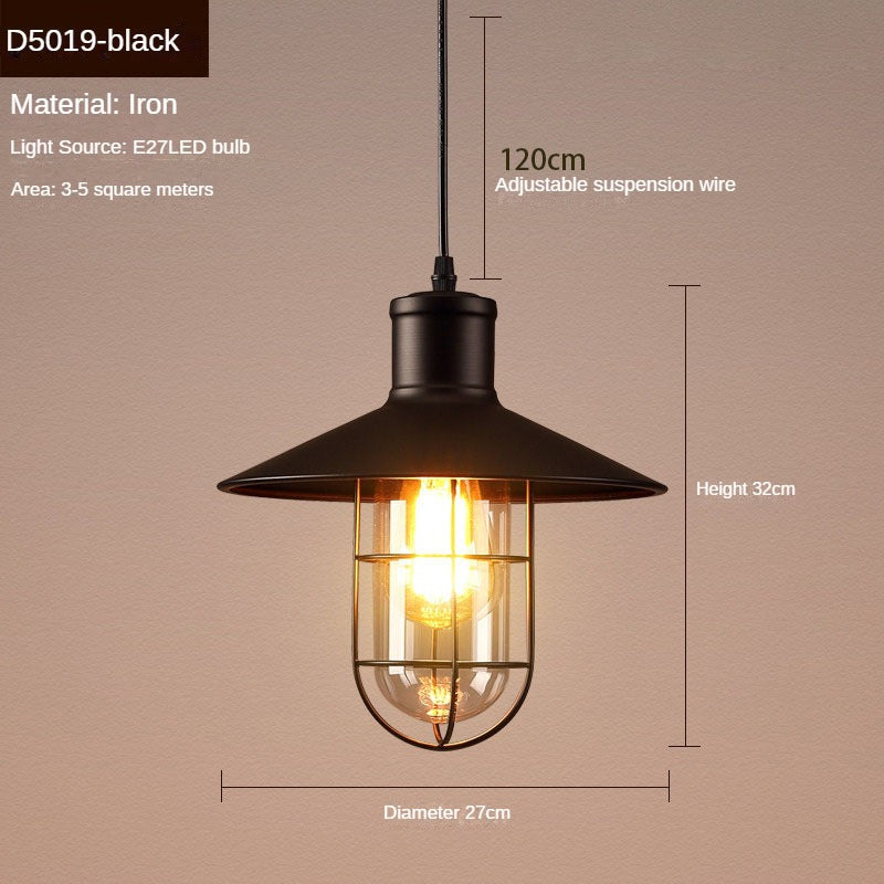 HEIKESZ Loft Creative Personality Single-Head Iron Vintage Industrial Style Restaurant Office Engineering Shop Decorative Lighting Chandelier