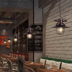 HEIKESZ Loft Creative Personality American Retro Industrial Style Country Warehouse Bar Counter Single-Head Restaurant Iron Glass Cover Lamp american style retro outdoor indoor retro bedroom lamp american-style Industrial wind