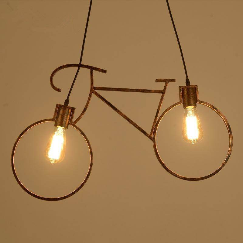 HEIKESZ Creative LOFT Industrial Style Restaurant Bar Bicycle Chandelier Retro Nostalgic Theme Bar Clothing Store Iron Lamp american style retro outdoor indoor retro bedroom lamp american-style Industrial wind