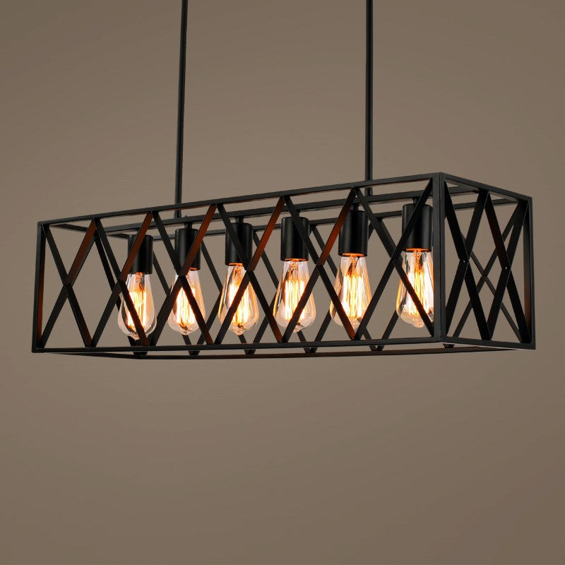 HEIKESZ American Retro Dining Room/Living Room Cafe Pendant Light LOFT Industrial Style Creative Wrought Iron Bar Counter Dining-Table Decoration Pendant Lamp LED Light for Bedroom Night Aesthetic Room Lamp