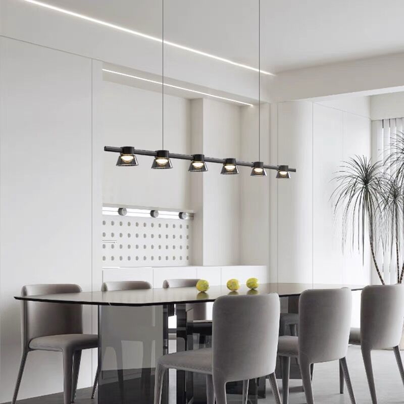 HEIKESZ Modern Minimalist Chandelier Long Glass Nordic Style Lighting for Living Room Bedroom Restaurant Bar