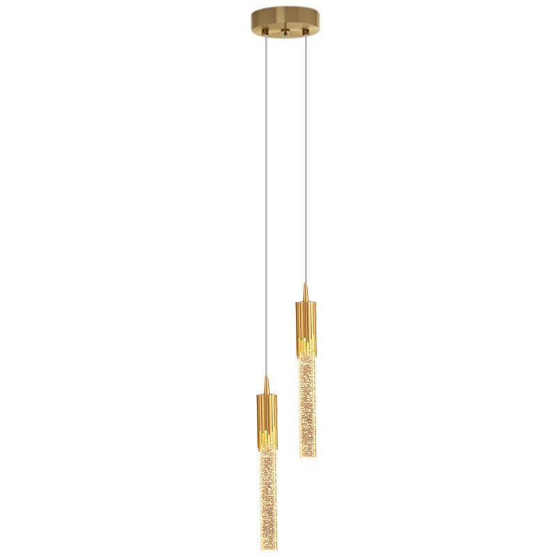 HEIKESZ Nordic Crystal Chandelier Luxury Bed Head Hanging Lamp for Bedroom Bar TV Background Wall