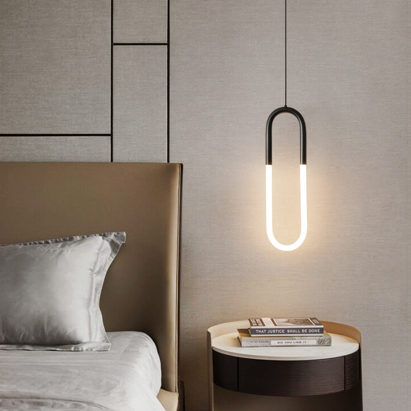 HEIKESZ All Copper Bedside Pendant Lamp Nordic Long Line Lamp Modern Simple Light Luxury Creative Minimalist Bedroom Small Droplight for Living Room Decor