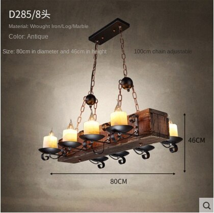 HEIKESZ 【One-year warranty, free shipping】American Retro Industrial Style Restaurant Coffee Shop Boat Wooden Decorative Chandelier Creative Bar Restaurant Box Nostalgic Lamps