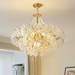 HEIKESZ French light luxury living room chandelier modern hall main light 2024 new creative cream wind rose dining room light lamp light fixtures for celling light
