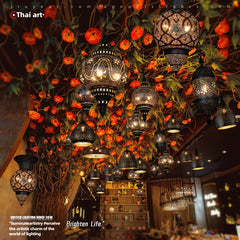 HEIKESZ South East Asia style chandelier Arab Thai art etching chandelier Xinjiang restaurant hotel villa bed and breakfast lampsChandelier, restaurant light, living room light