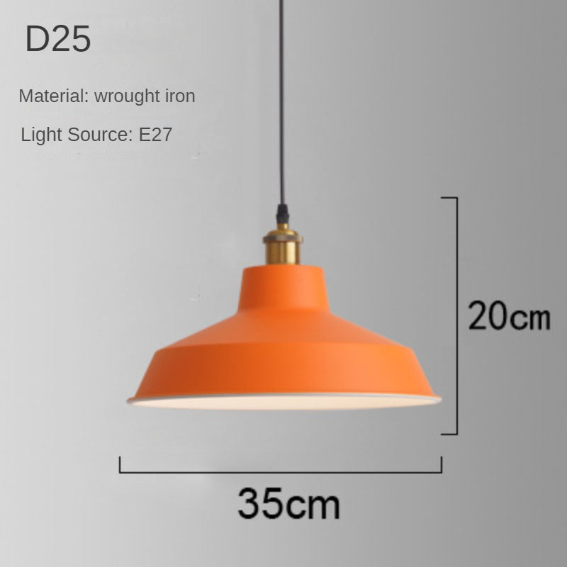 HEIKESZ Industrial Style Simple Orange Creative Personalized Art Catering Restaurant Commercial Orange Single-Head Suspension Wire Dining Chandelier