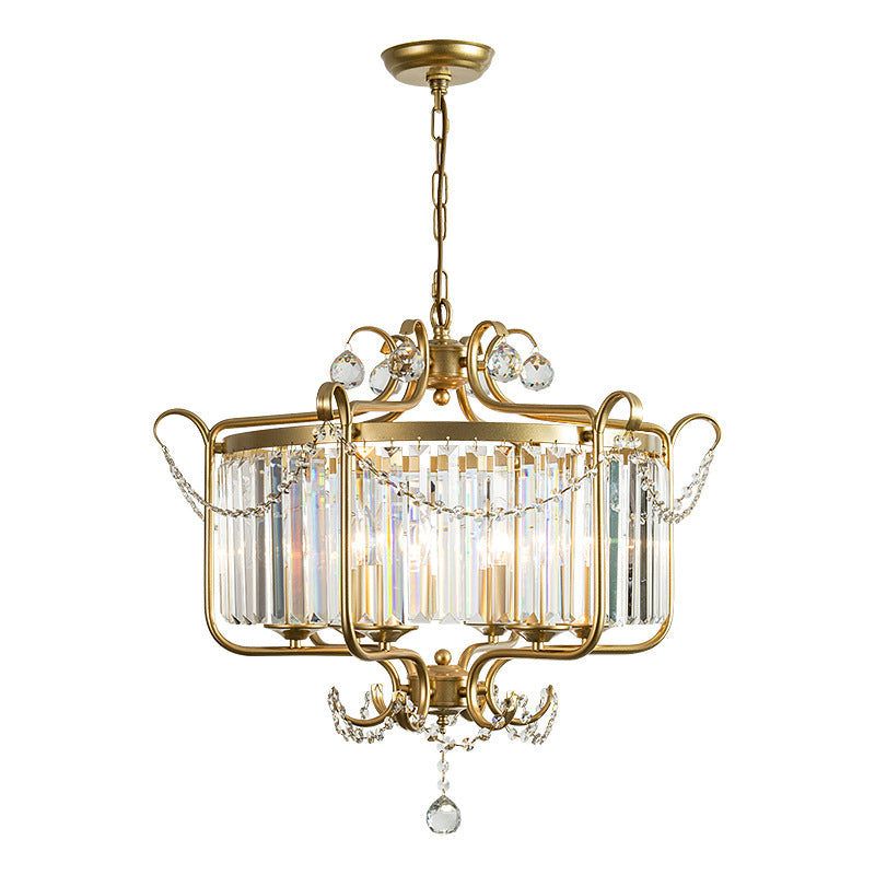 HEIKESZ Factory direct sales American chandelier living room lamp dining room light luxury crystal lamp study simple atmospheric lamp bedroom lighting