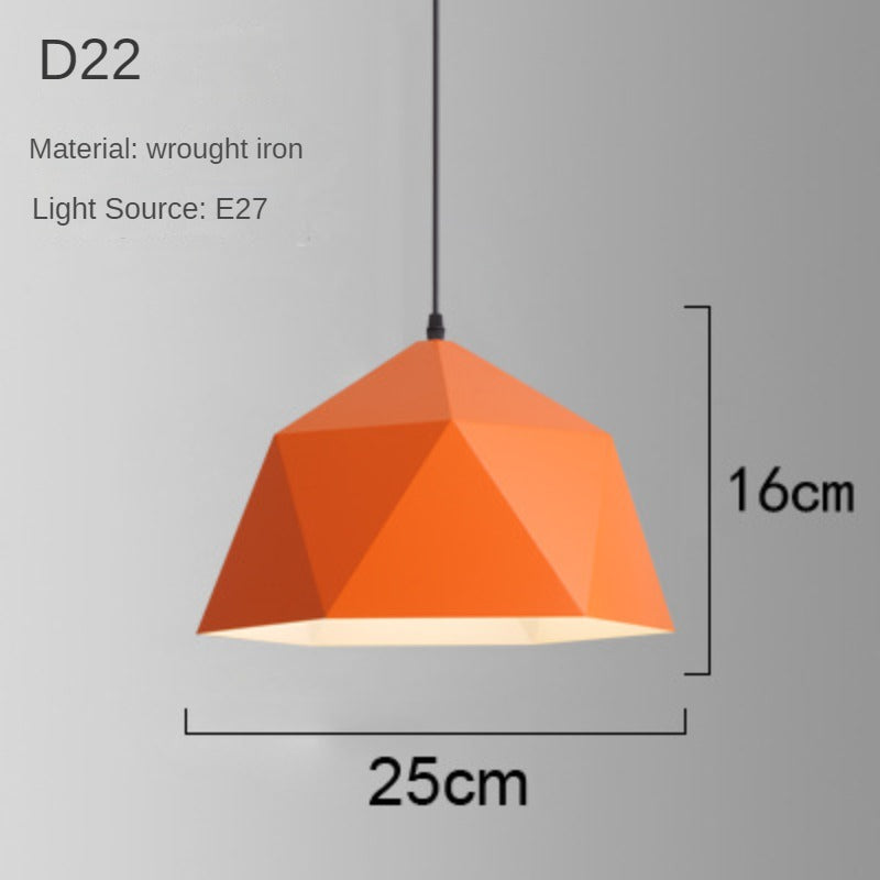 HEIKESZ Industrial Style Simple Orange Creative Personalized Art Catering Restaurant Commercial Orange Single-Head Suspension Wire Dining Chandelier