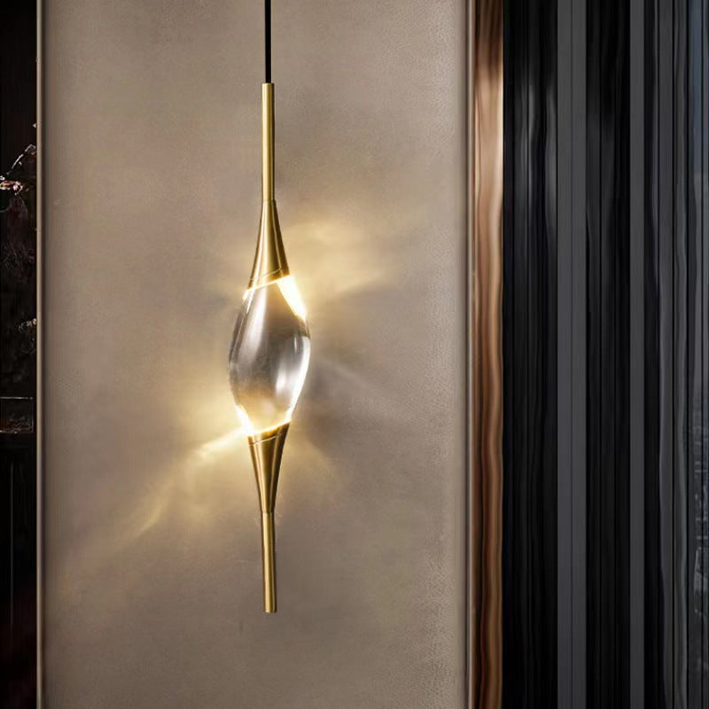 HEIKESZ Designer simple chandelier decoration all copper crystal lamp creative light luxury background wall living room dining room bedroom wall lamp light fixtures for celling light