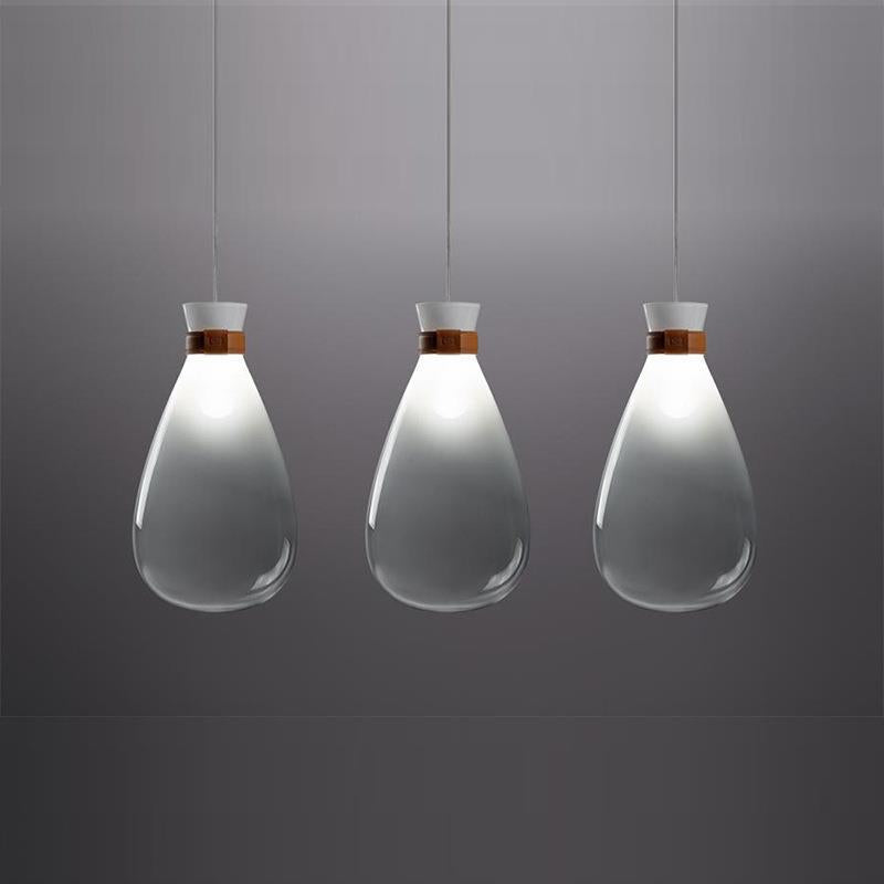 HEIKESZ Modern simple restaurant glass drifting bottle bag chandelier Nordic creative bedroom front bar wine bottle Internet celebrity chandelier lamp light fixtures for celling light