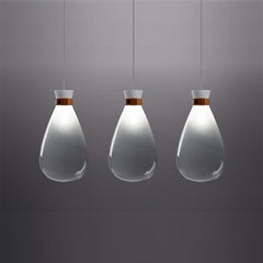 HEIKESZ Modern simple restaurant glass drifting bottle bag chandelier Nordic creative bedroom front bar wine bottle Internet celebrity chandelier lamp light fixtures for celling light
