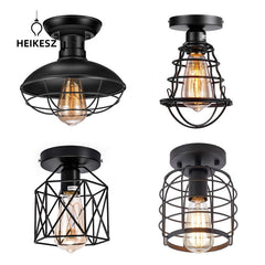 HEIKESZ American Farmhouse Ceiling Lamp Corridor Kitchen Bedroom Light Stairs Living Room Retro Country Home Cage LED Lamp