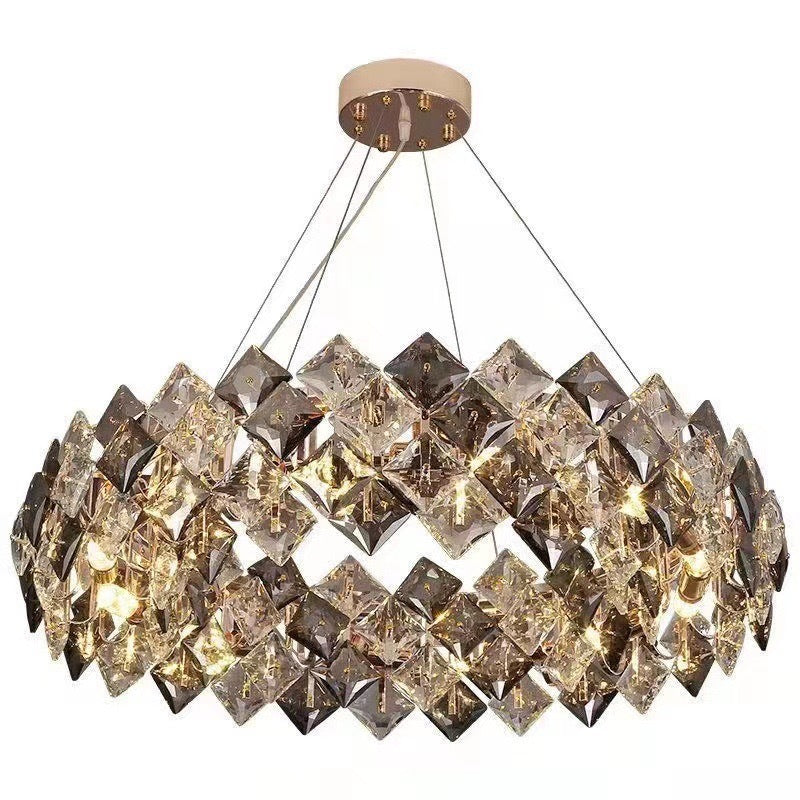 HEIKESZ Postmodern simple light luxury living room hall light bedroom light dining room light bar light room light crystal chandelier lamp light fixtures for celling light