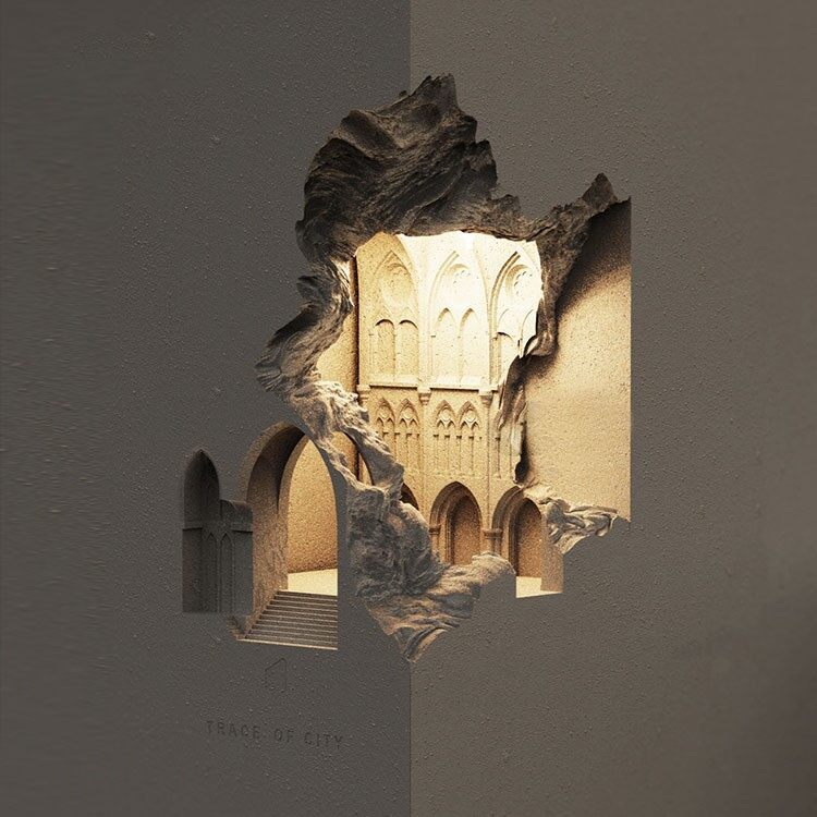 Notre Dame Night Light Bedside Corridor Aisle Gypsum Lamp Embedded Corner Corner Embedded Wall Lamp B &amp; B Ambience Light