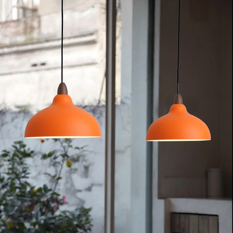 HEIKESZ Industrial Style Simple Orange Creative Personalized Art Catering Restaurant Commercial Orange Single-Head Suspension Wire Dining Chandelier