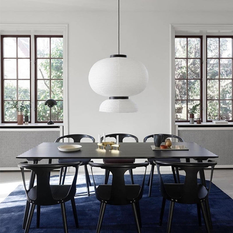HEIKESZ Japanese-Style Xuan Paper Chandelier Nordic Simple Modern Living Room Study Chinese Style Lamp