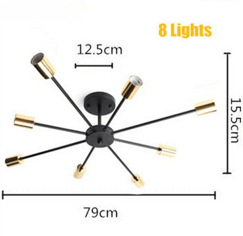 HEIKESZ Nordic Style Living Room Lamp Home Modern Minimalist Restaurant Wrought Iron Ceiling Lamp Creative Personality Corridor Industrial Wind Bedroom Light LED Light for Bedroom Night Aesthetic Room Lamp