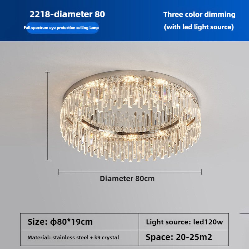 HEIKESZ Luxury high-end atmosphere K9 crystal bedroom lighting Internet celebrity Hong Kong style master bedroom restaurant lighting 2025 new wholesale lighting lamp lighting fixtures for celling lighting