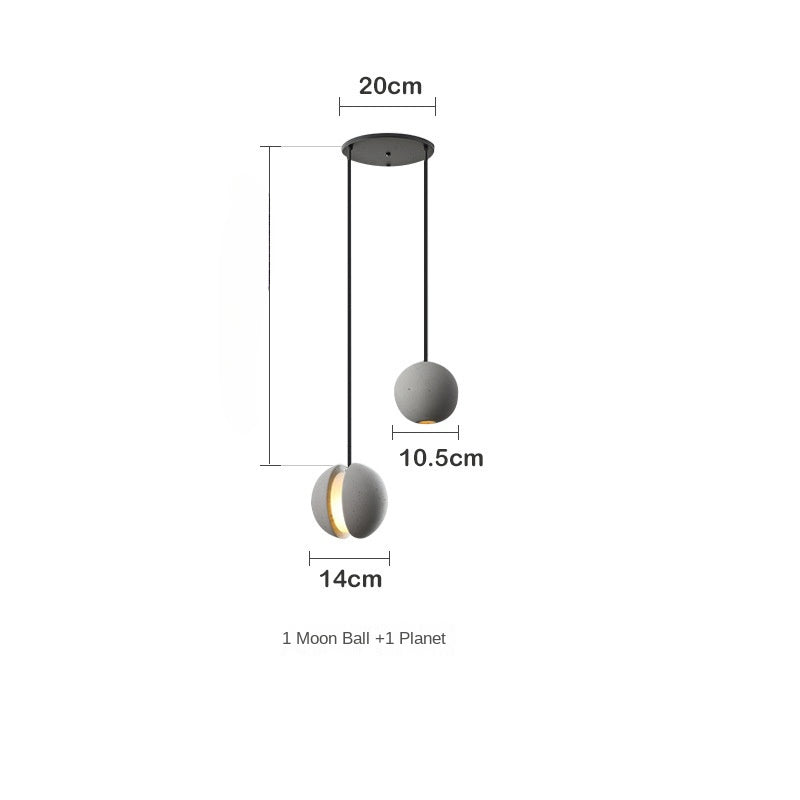 HEIKESZ Creative Moon Cement Pendant Lamp Industrial Style Retro Lighting for Living Room Bedroom Cafe Bar Restaurant Ceiling Lights