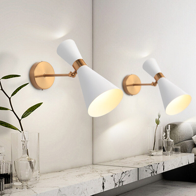 HEIKESZ Modern Minimalist Horn Wall Lamp Nordic Style LED Lighting for Living Room Bedroom Bathroom Mirror Warm Light