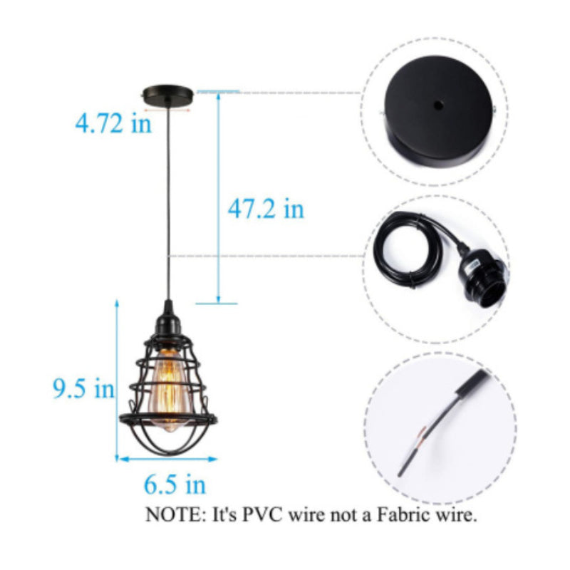 HEIKESZ American Farmhouse Ceiling Lamp Corridor Kitchen Bedroom Light Stairs Living Room Retro Country Home Cage LED Lamp