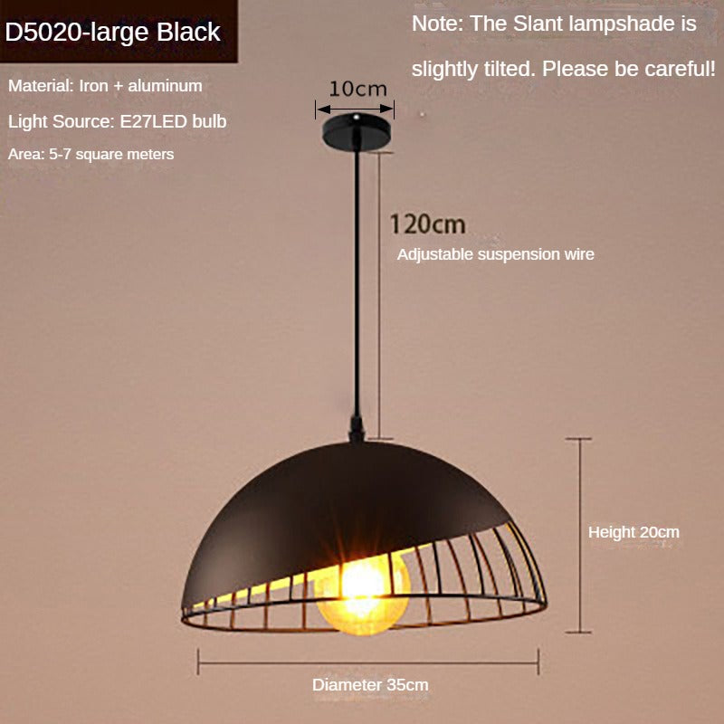 HEIKESZ Loft Creative Personality Single-Head Iron Vintage Industrial Style Restaurant Office Engineering Shop Decorative Lighting Chandelier