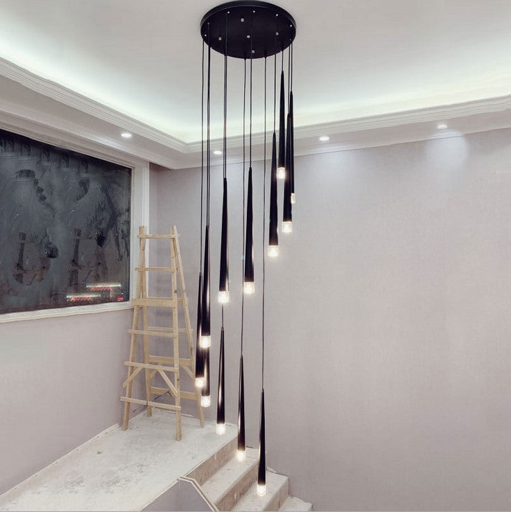 HEIKESZ Rotating Nordic Chandelier Modern Simple Luxury LED Drop Light for Ceiling Dining Kitchen Living Bedroom Pendant Lighting