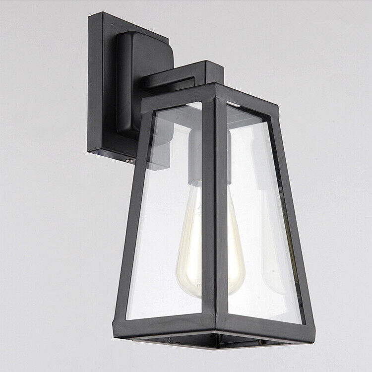 HEIKESZ American Country Retro Restaurant Bar Counter Aisle Wall Lamp Iron Glass Box Decoration Wall Lamp american style retro outdoor indoor retro bedroom lamp american-style Industrial wind
