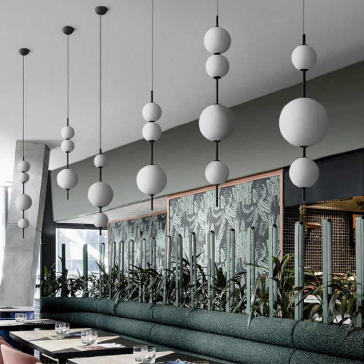 HEIKESZ Nordic Minimalist Pendant Light Modern Glass Hanging Lamp for Bedroom Dining Room Bar Cafe Creative Designer Lighting