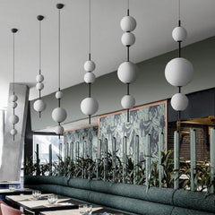 HEIKESZ Nordic Minimalist Pendant Light Modern Glass Hanging Lamp for Bedroom Dining Room Bar Cafe Creative Designer Lighting