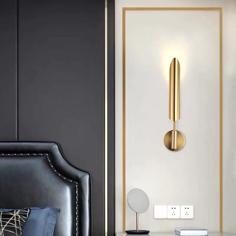 HEIKESZ Modern Minimalist Wall Lamp for Living Room Bedroom Nordic Style Monocephalic Light Fixture Hotel Cafe Decor