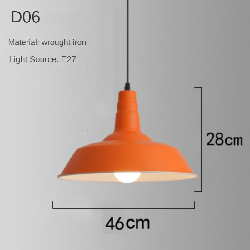 HEIKESZ Industrial Style Simple Orange Creative Personalized Art Catering Restaurant Commercial Orange Single-Head Suspension Wire Dining Chandelier