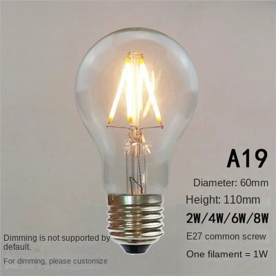 HEIKESZ 【One-year warranty, free shipping】E27 Screw LED Bulb Edison Light Source Single Lamp Creative Shop Bar Restaurant with Plug Switch Chandelier