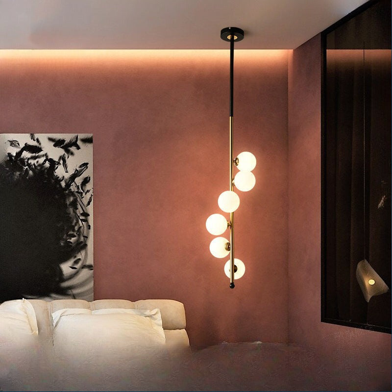 HEIKESZ Nordic Bed Head Chandelier Creative Art Light Luxury Post-Modern Minimalist Living Room Ceiling Lamp for Villa Hotel Lighting